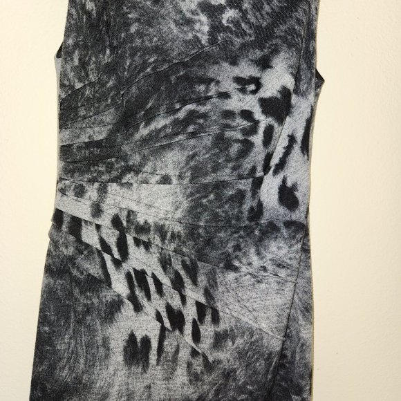 Cache SL Lined Black White Animal Print Sheath Dress 6 - Picture 4 of 14